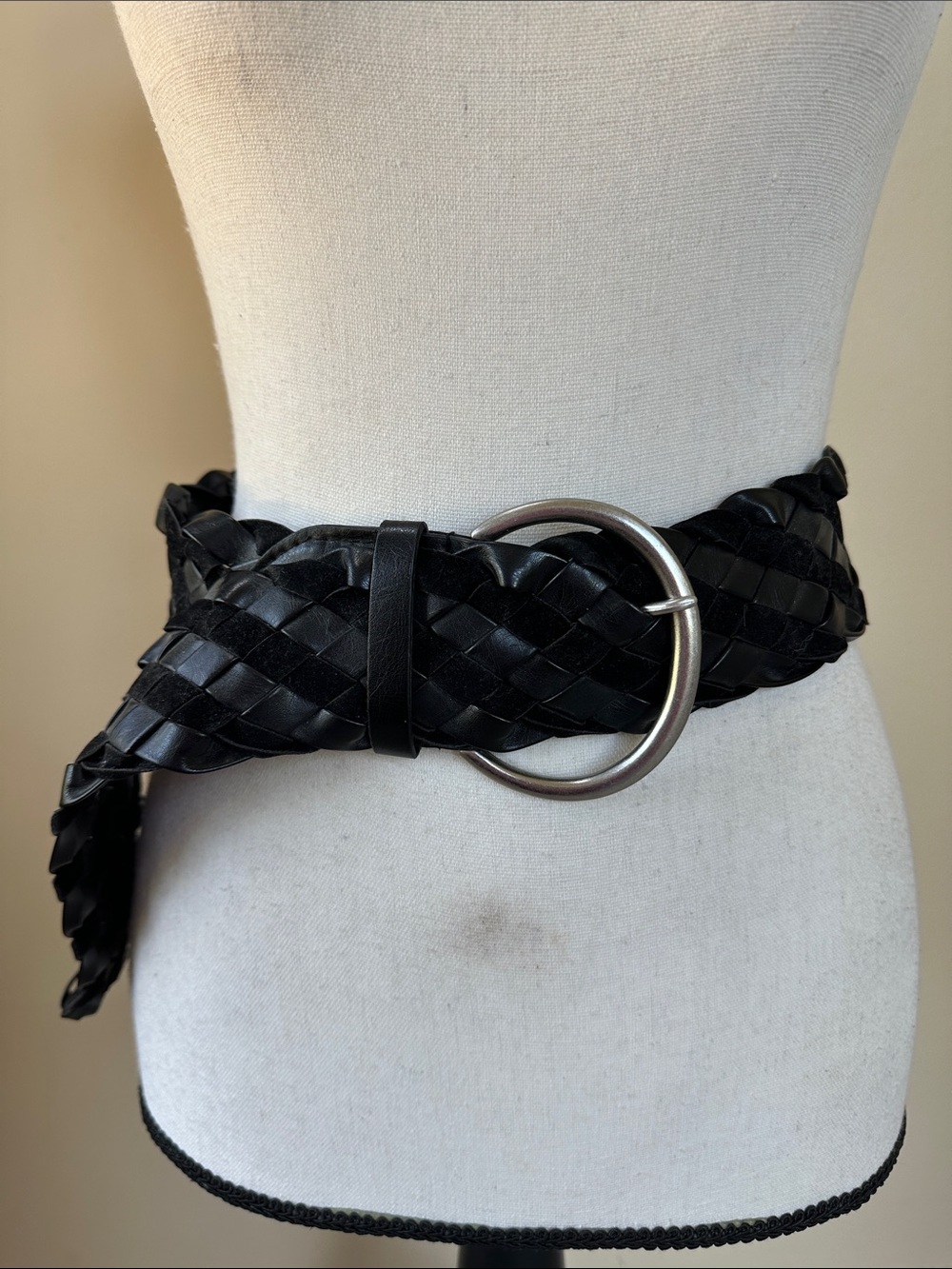 Forever 21 Vegan Woven Black Belt